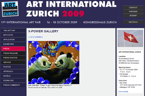 The official website of Art International Zurich 2009