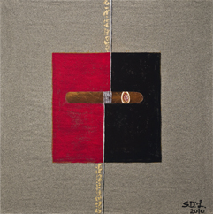 題名:恆河沙／享受成功的滋味, 2010年, 壓克力．恆河沙．畫布, 100x100cm (50正方)